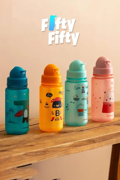 Uzspace Figürlü  400 ml Pipetli  Tritan Çocuk Su Matarası - 5