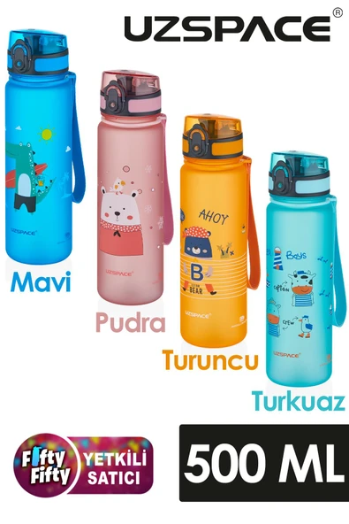 Uzspace Figürlü 500 ml Tritan Çocuk Su Matarası