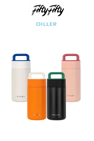 DILLER 350ml Taşıma Kulplu  Süzgeçli Çelik Matara 6 saat sıcak/soğuk tutma süresi 4 renk 9062