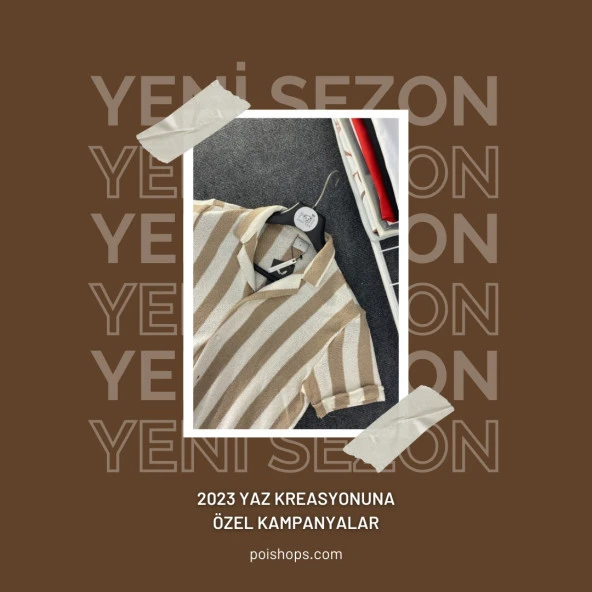 POISHOPS Erkek Triko Gömlek Kısa Kol - 2