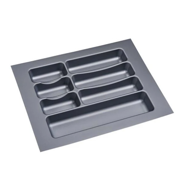 2 Adet Çekmece İçi Kaşıklık 37 x 49 cm Gri Mutfak Çekmece Düzenleyici - 3