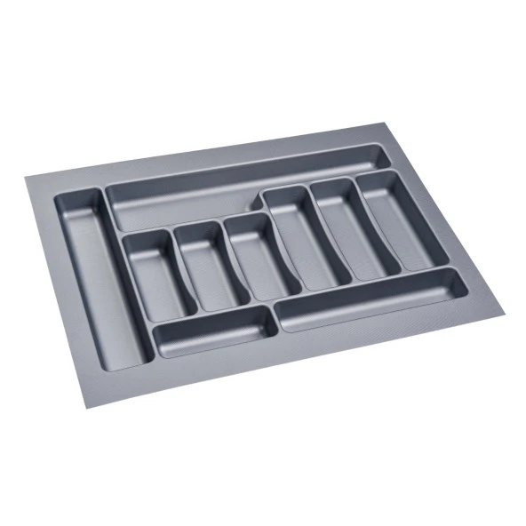 2 Adet Çekmece İçi Kaşıklık 67 x 49 cm Gri Mutfak Çekmece Düzenleyici - 3