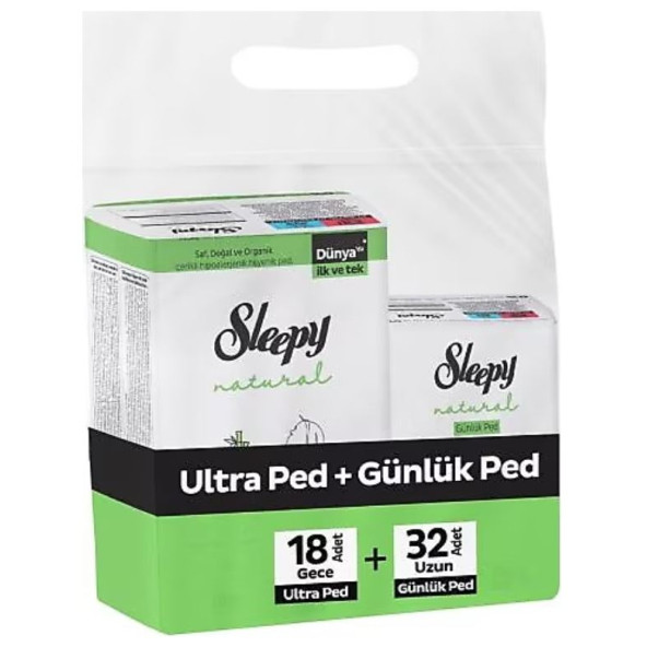 Sleepy Natural Ultra Ped Gece 18 li Günlük Ped Uzun 32 li