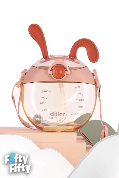 DILLER Pipetli 330 ml Boyun Askılı  Çocuk Su Matarası - Resim 9