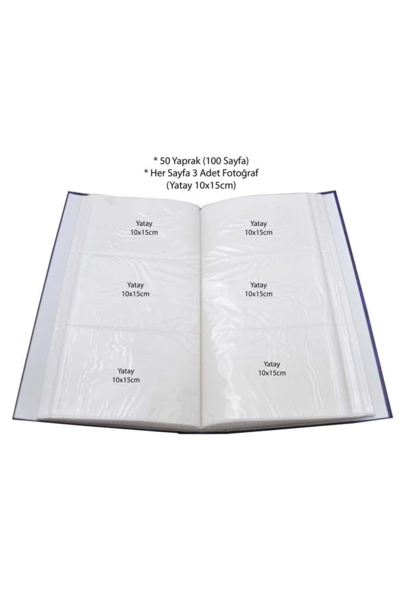 Rabsev 10x15cm 300 Fotoğraf Kapasiteli Ciltbezli Lüks Fotoğraf Albümü - 2