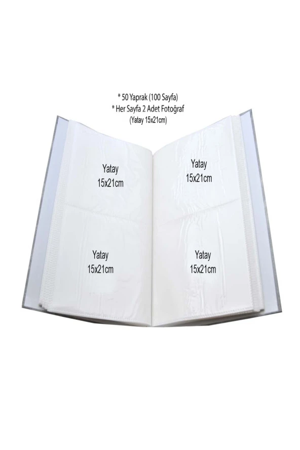 Rabsev 15x21cm 200 Fotoğraf Kapasiteli Ciltbezli Lüks Fotoğraf Albümü - 2