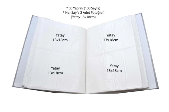 Rabsev 13x18cm 200 Fotoğraf Kapasiteli Ciltbezli Lüks Fotoğraf Albümü - 2