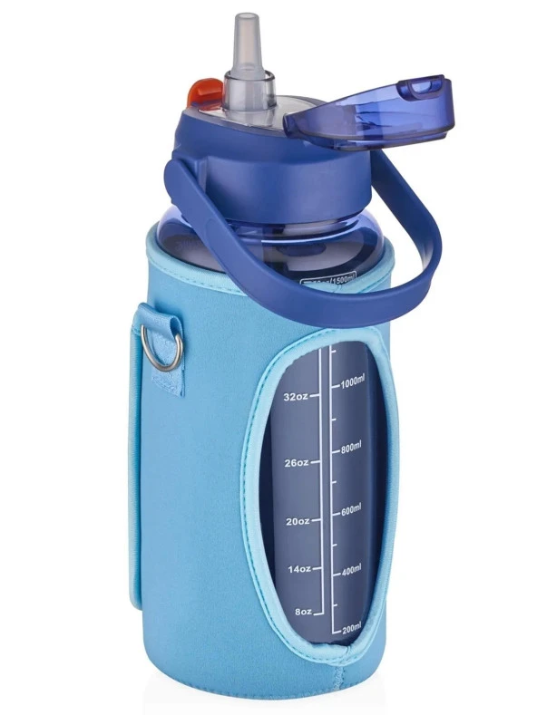 Vagon Life Kılıflı Tritan Matara 1500 Ml Mavi VGN2115 - 2