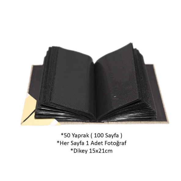 Rabsev 15x21cm 100 Fotoğraf Kapasiteli Lüks Koton Fotoğraf Albümü - 2