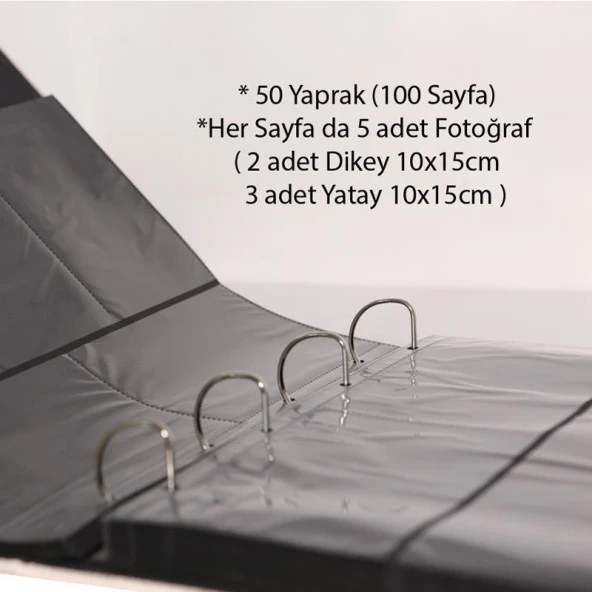 Rabsev 10x15cm 500 Fotoğraf Kapasiteli Lüks Koton Fotoğraf Albümü - 3