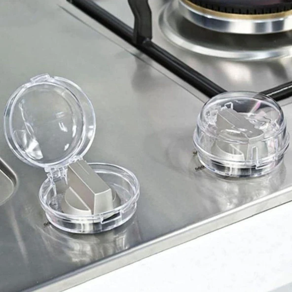 4 Lü Set Ocak- Fırın Düğme Koruyucu Kilitli Güvenlik Kapakları - 3