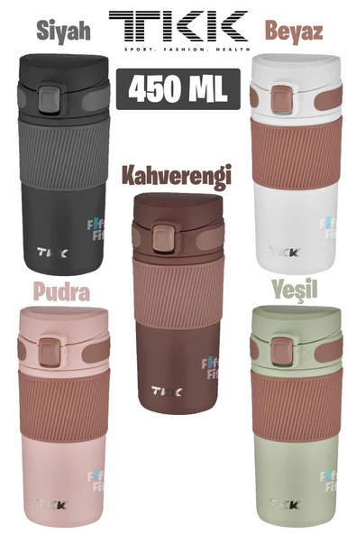 TKK 450 ML Çelik Mug Kahve Bardağı 6 Saate kadar Yalıtım Çelik Süzgeçli  2001-450