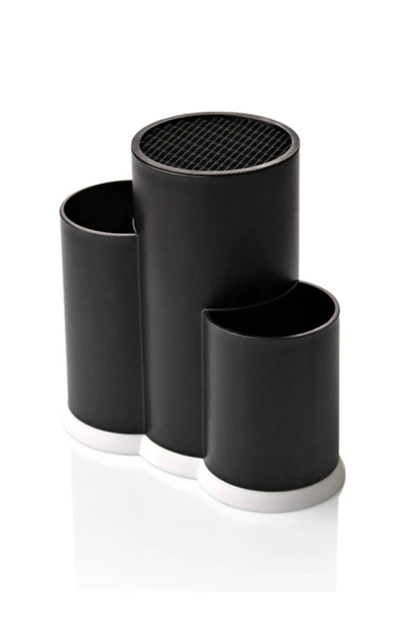 3 Bölmeli Kaşıklık - Şef Bıçaklık Standı Siyah - Resim 3