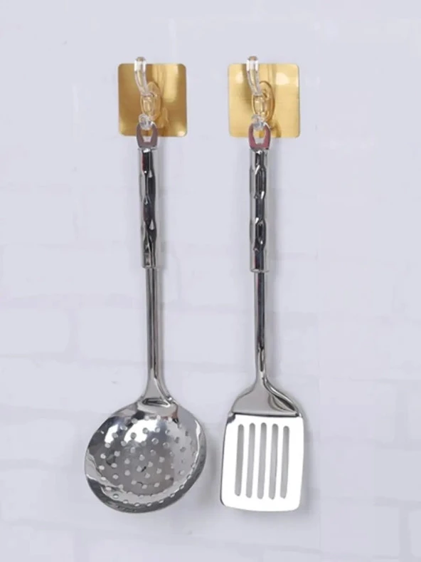 6lı Gold Kanca Askı Güçlü Yapışkanlı Mutfak Banyo Askısı - 3