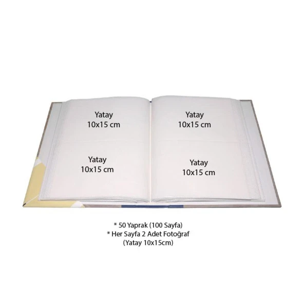 Rabsev 10x15cm 200 Fotoğraf Kapasiteli Desenli Lüks Ofset Fotoğraf Albümü - Resim 2