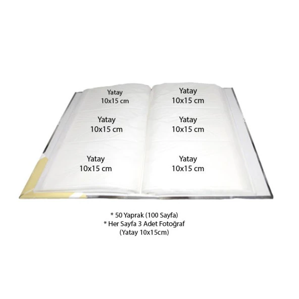 Rabsev 10x15cm 300 Fotoğraf Kapasiteli Desenli Lüks Ofset Fotoğraf Albümü - 2