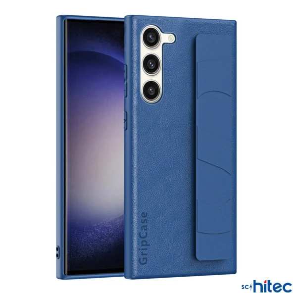 ScHitec Samsung Galaxy S24 Uyumlu Premium Case Parmak Askılı Telefon Kılıfı Lacivert - Resim 2