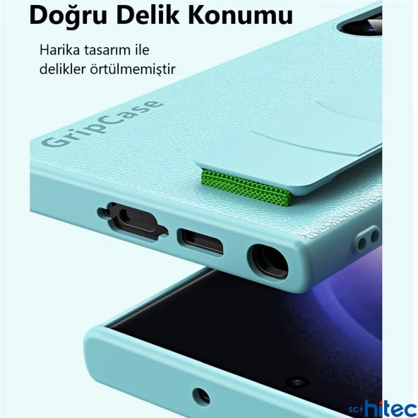 ScHitec Samsung Galaxy S24 Uyumlu Premium Case Parmak Askılı Telefon Kılıfı Yeşil - 4