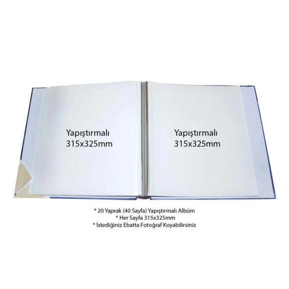 Rabsev 20 Yaprak (40 Sayfa) Yapıştırmalı Kutulu Lüks Bebek Fotoğraf Albümü - 3