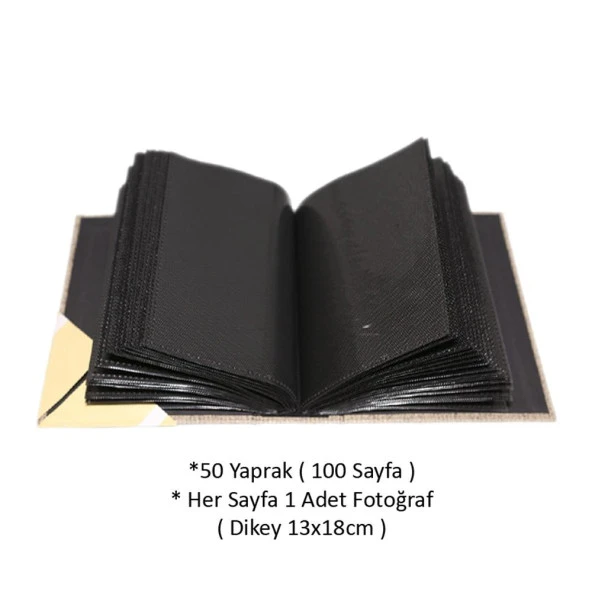 Rabsev 13x18cm 100 Fotoğraf Kapasiteli Lüks Pencereli Deri Fotoğraf Albümü - 2