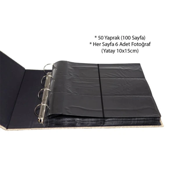 Rabsev 10x15cm 600 Fotoğraf Kapasiteli Lüks Pencereli Deri Fotoğraf Albümü - 2