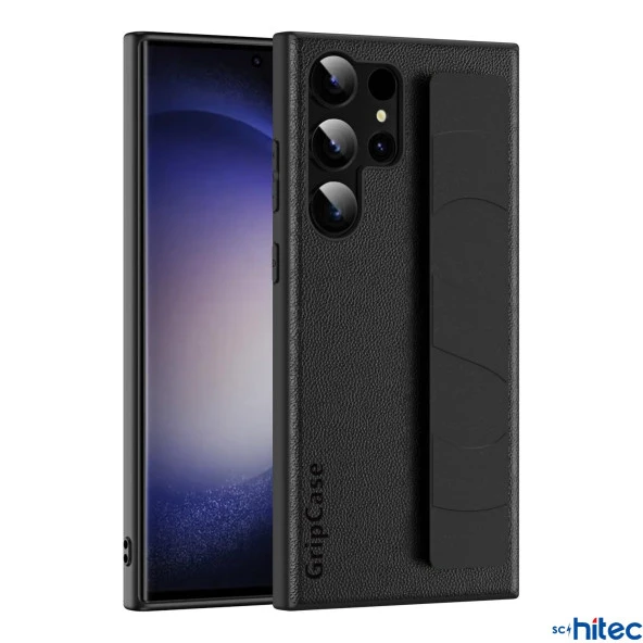 ScHitec Samsung Galaxy S24 Ultra Uyumlu Premium Case Parmak Askılı Telefon Kılıfı Siyah - 4