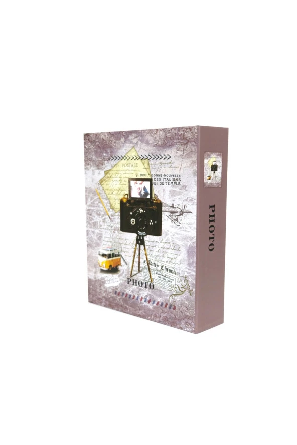 Rabsev RS4602-1 Fotoğraf Albümü 10x15cm 200 Fotoğraf Kapasiteli Kamera Desenli Anı Albümü - 3