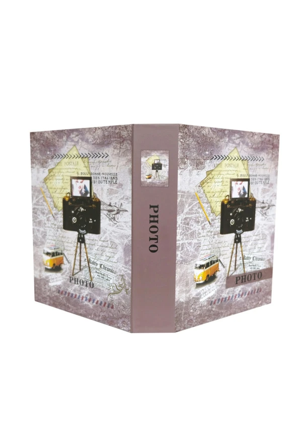 Rabsev RS4602-1 Fotoğraf Albümü 10x15cm 200 Fotoğraf Kapasiteli Kamera Desenli Anı Albümü - 4