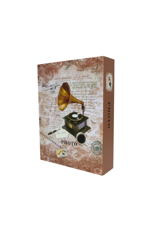 Rabsev RS4602-1 Fotoğraf Albümü 10x15cm 200 Fotoğraf Kapasiteli Gramofon Desenli Anı Albümü - 4