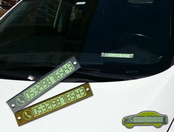Araç İçi Fosforlu Telefon Plakası - 5
