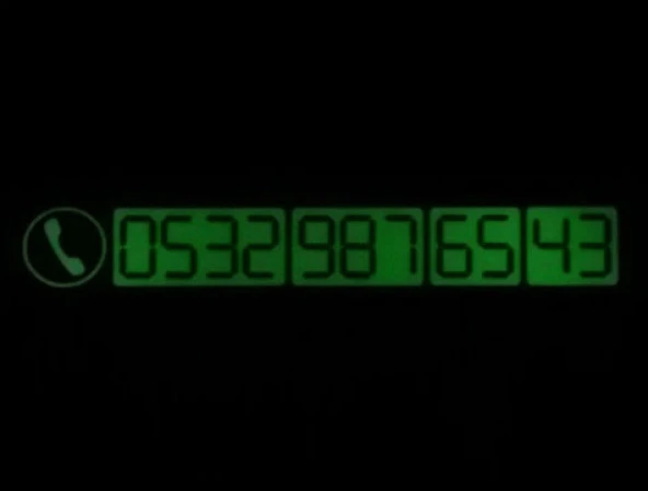 Araç İçi Fosforlu Telefon Plakası - 8