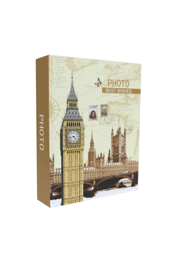 Rabsev RS4602-2 Fotoğraf Albümü 10x15cm 200 Fotoğraf Kapasiteli Saat Kulesi Desenli Anı Albümü ürün görseli 1