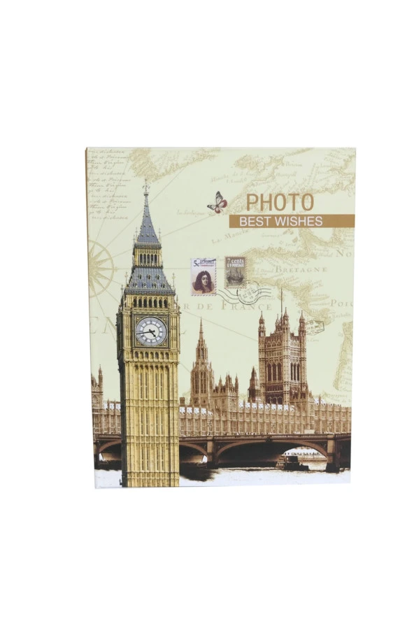 Rabsev RS4602-2 Fotoğraf Albümü 10x15cm 200 Fotoğraf Kapasiteli Saat Kulesi Desenli Anı Albümü - Resim 4