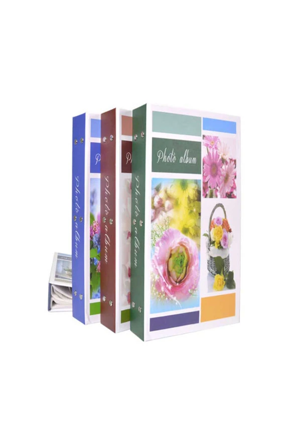 RS098 Fotoğraf Albümü 10x15cm 300 Fotoğraf Kapasiteli Çiçek Desenli Albüm - Resim 2