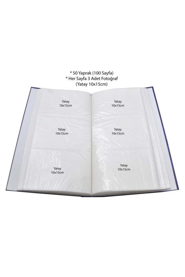 RS098 Fotoğraf Albümü 10x15cm 300 Fotoğraf Kapasiteli Çiçek Desenli Albüm - Resim 3