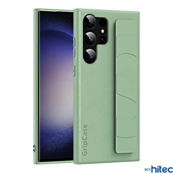 ScHitec Samsung Galaxy S24 Ultra Uyumlu Premium Case Parmak Askılı Telefon Kılıfı Yeşil - Resim 4