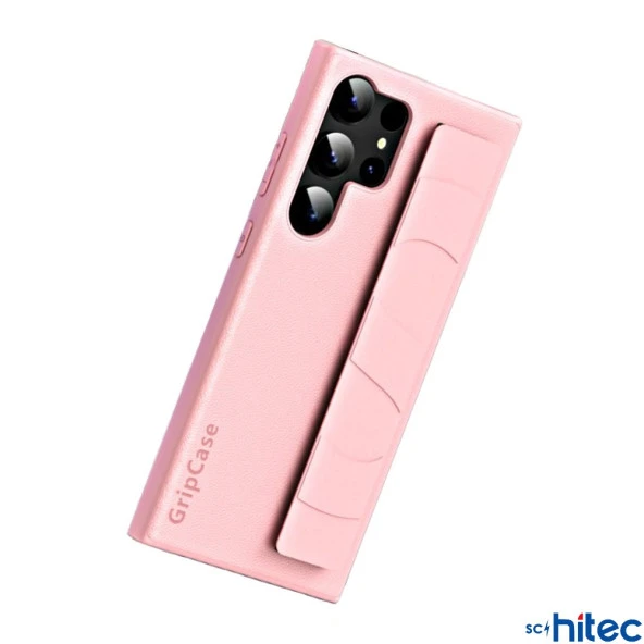 ScHitec Samsung Galaxy S24 Ultra Uyumlu Premium Case Parmak Askılı Telefon Kılıfı Pembe - 2