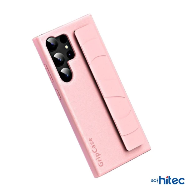 ScHitec Samsung Galaxy S24 Ultra Uyumlu Premium Case Parmak Askılı Telefon Kılıfı Pembe - 3