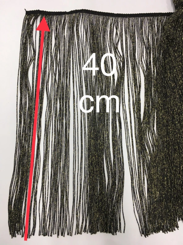 Püskül saçak Simli gold 40 cm 1 metre - 4