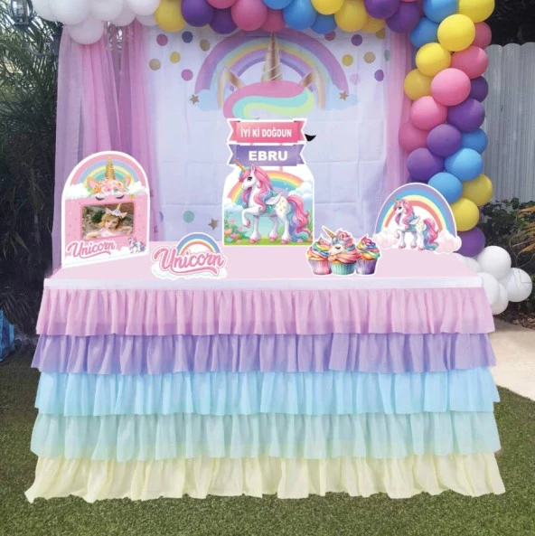 Unicorn Temalı Ayaklı Pano Seti Kişiye Özel