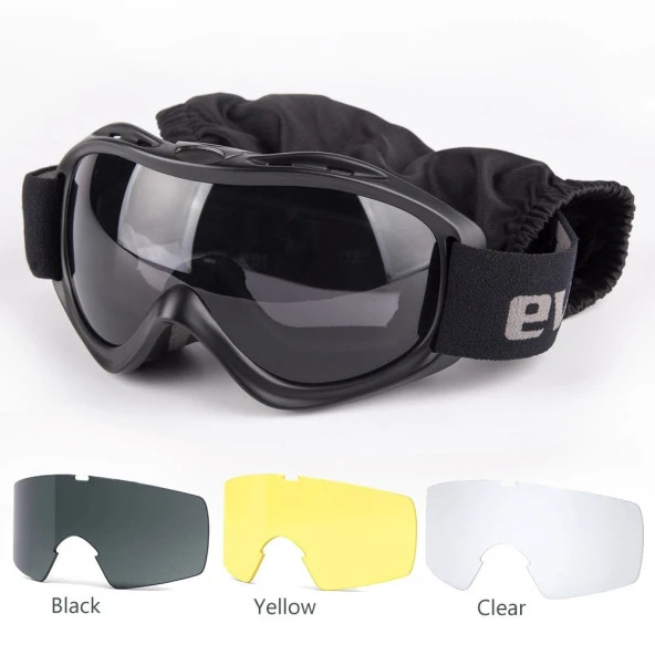 Evolite Ballistik Protector Goggle-Black MIL-PRF - 12