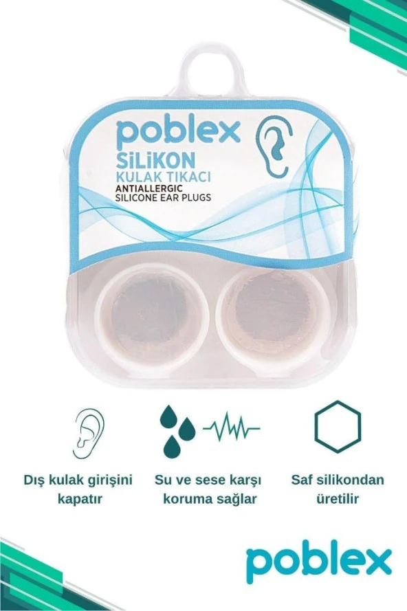 Poblex Silikon Kulak Tıkacı 2 Çift (4 ADET) Kutulu