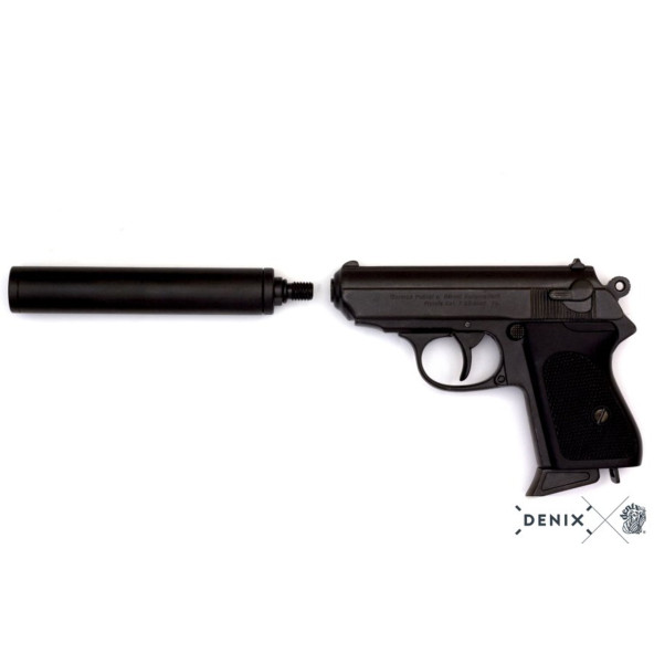 Denix Koleksiyon Grubu-SEMI-AUTOMATIC PISTOL WITH SILENCER, GERMANY 1931-JDNX1311 - Resim 6