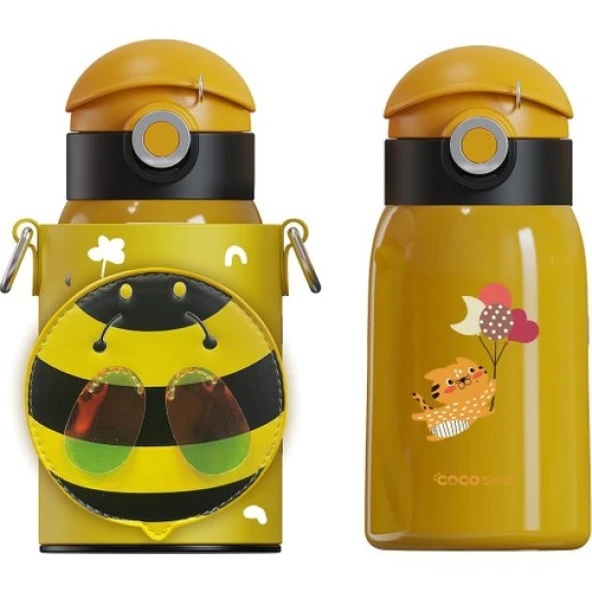 Vagonlife CS 8105 Özel Kutulu Kılıflı 470 ml Pipetli Çelik Termos Boyun Askılı - 2