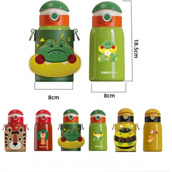 Vagonlife CS 8105 Özel Kutulu Kılıflı 470 ml Pipetli Çelik Termos Boyun Askılı - 5