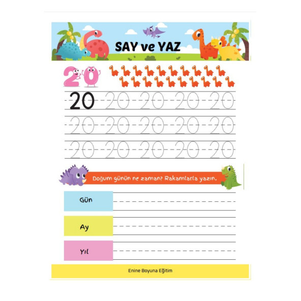 Sevimli Dinom Matematik YAZ-SİL Kitabı - Resim 3