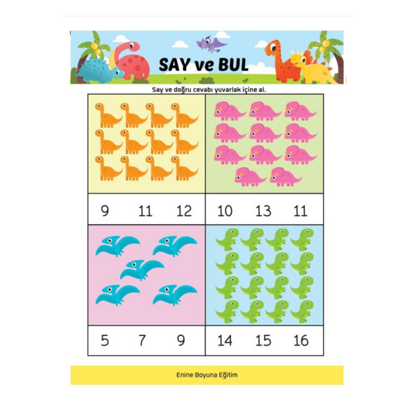 Sevimli Dinom Matematik YAZ-SİL Kitabı - Resim 4