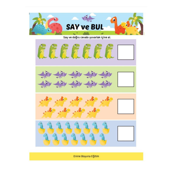 Sevimli Dinom Matematik YAZ-SİL Kitabı - Resim 5