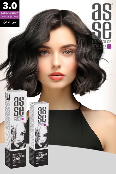 Asse Hair Color Systems Saç Boyası No:3 Koyu Kestane - Resim 2