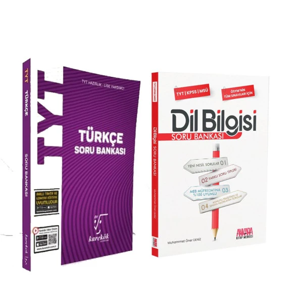 Karekök TYT Türkçe ve AKM Dil Bilgisi Soru Bankası Seti 2 Kitap